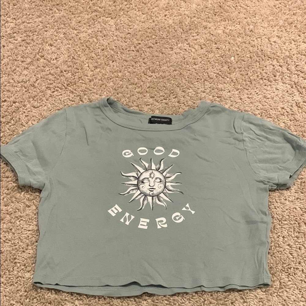 Streetwear Society Green Short Sleeve Crop Top